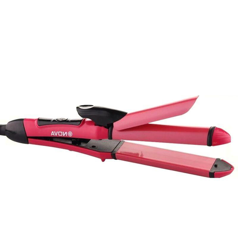 2-in-1 Nova Hair Straightener & Curler – Quick Heat-Up Ceramic Styling Tool (Model NH-2009)