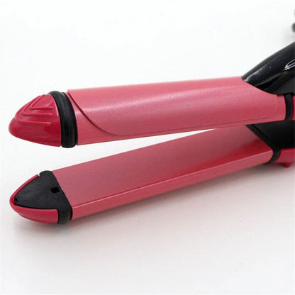2-in-1 Nova Hair Straightener & Curler – Quick Heat-Up Ceramic Styling Tool (Model NH-2009)