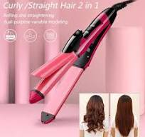 2-in-1 Nova Hair Straightener & Curler – Quick Heat-Up Ceramic Styling Tool (Model NH-2009)