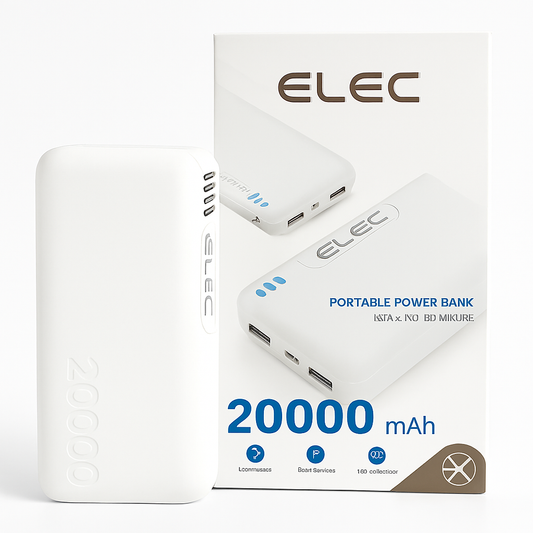 Elec 20,000mAh Power Bank | PD Fast Charging High-Capacity Portable Charger