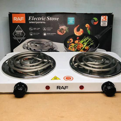 RAF Electric Stove – Dual Coil Burner Portable Cooktop (Fast Heating & Easy to Clean)