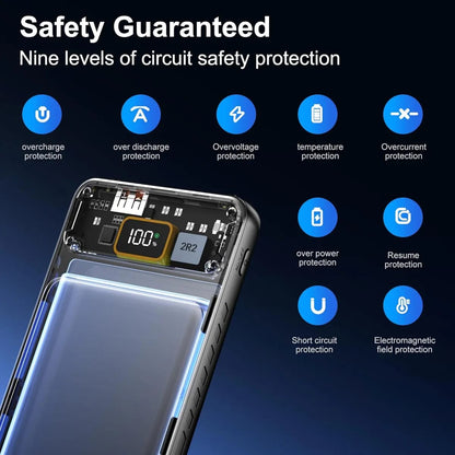 10,000mAh Slim Power Bank | 22.5W PD Fast Charging | USB-C Output | Portable Charger with Emergency Light – For Android & Most Devices