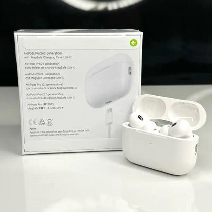 White AirPods with Advanced Noise Cancellation