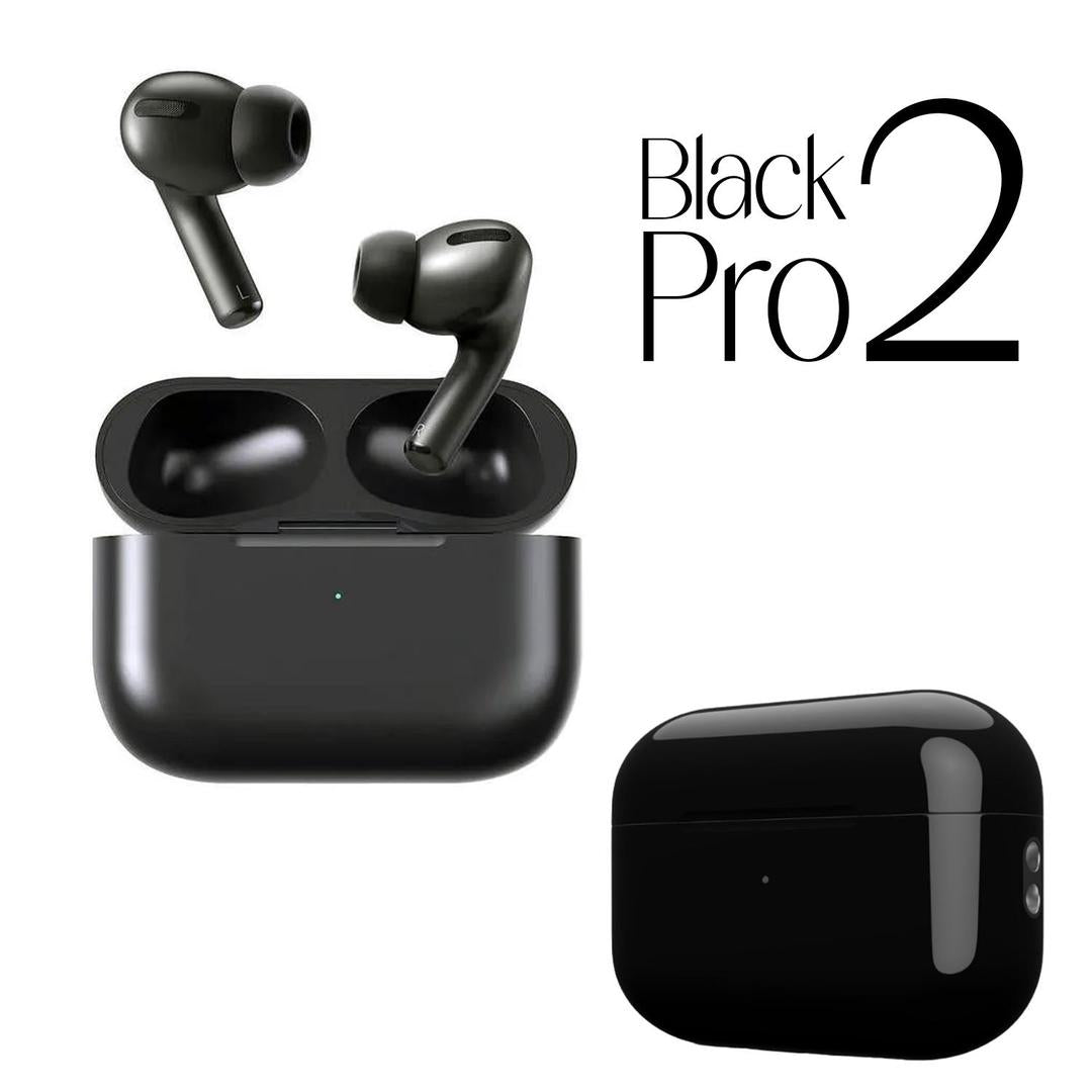 Black Airpods with Long-Lasting Battery & Fast Charge - 2 Pcs